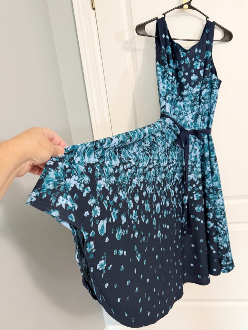 Julian Taylor New York Floral Border Print Fit & Flare Dress Size 14 - Picture 7 of 12
